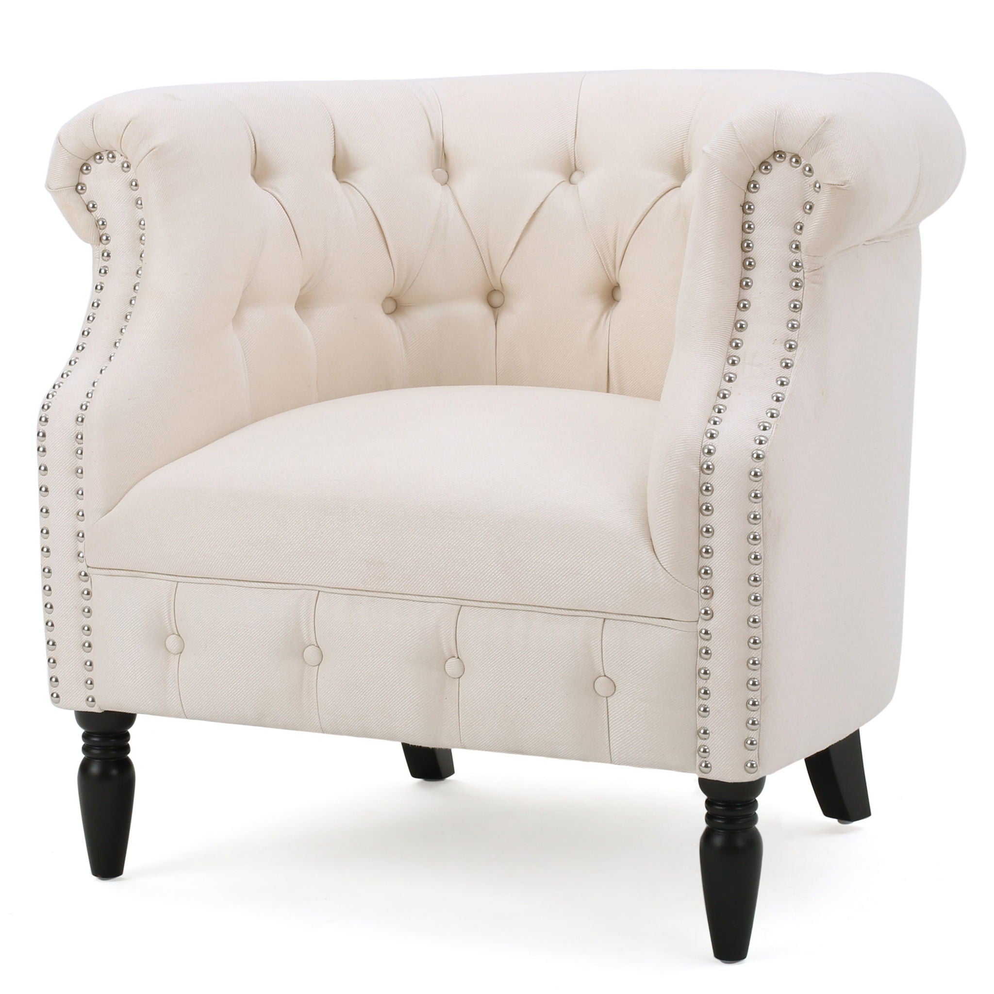 Celestialis - Upholstered Club Chair With Tub Design And Rolled Recessed Armrests