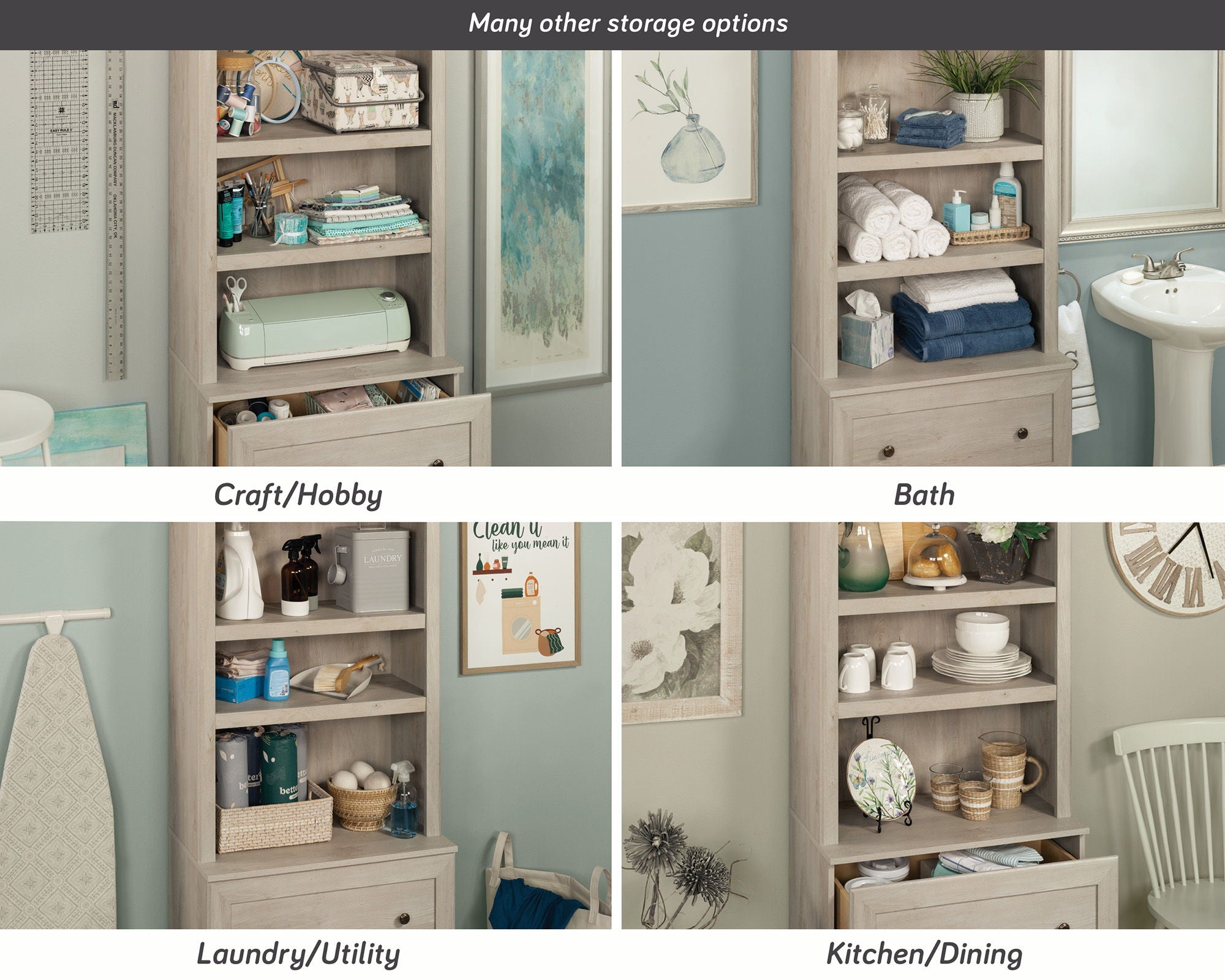 Bookcase with Drawers in Chalked Chestnut