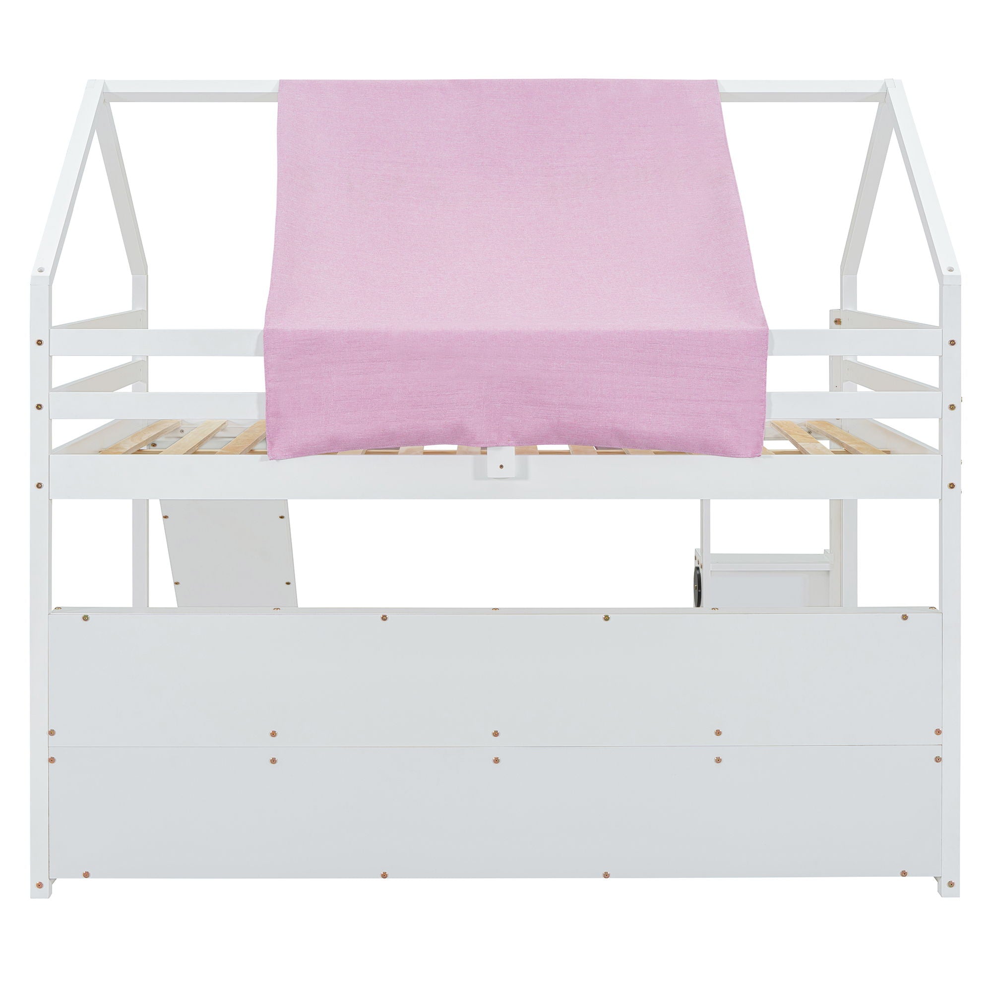 Loft Bed With House Shaped Frame And Tent