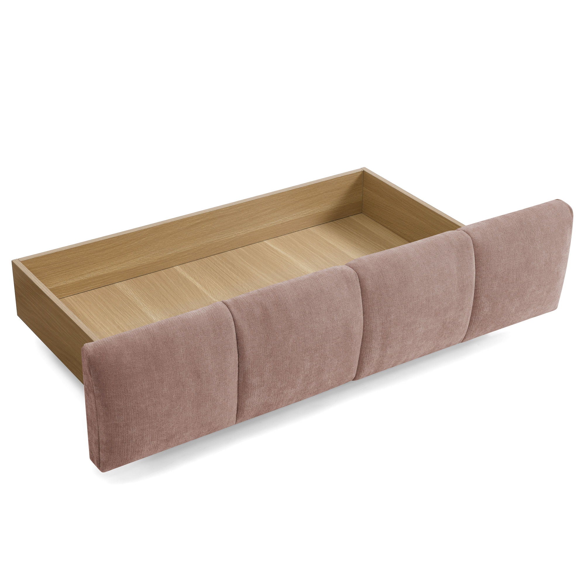 Modern Platform Bed Frame With Thick Chenille Fabric