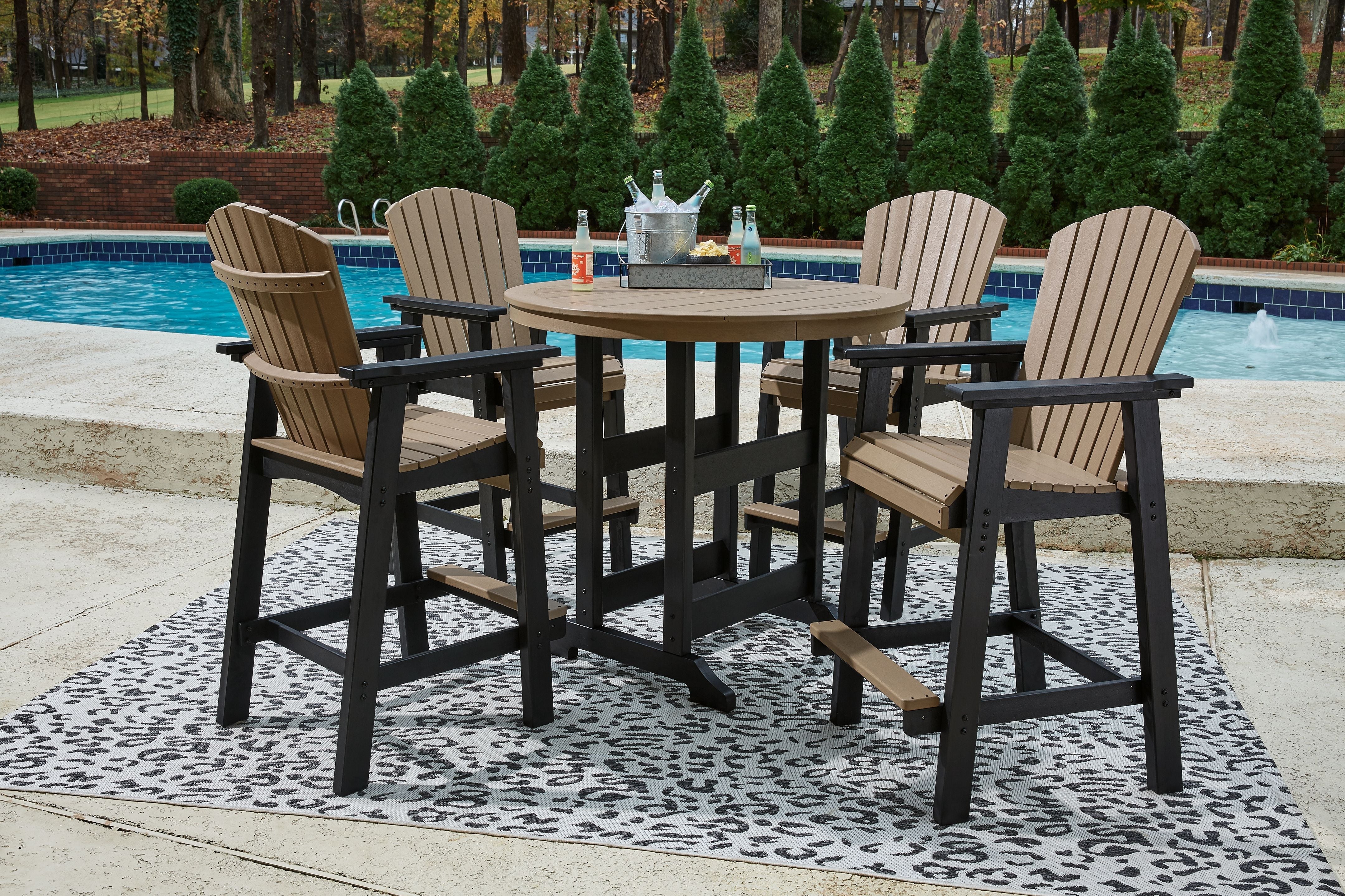 Signature Design by Ashley® Fairen Trail - Black / Driftwood - 5 Pc. - Dining Set With 4 Chairs | Meri Furniture