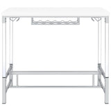 Norcrest - Acrylic Leg Bar Table - White High Gloss