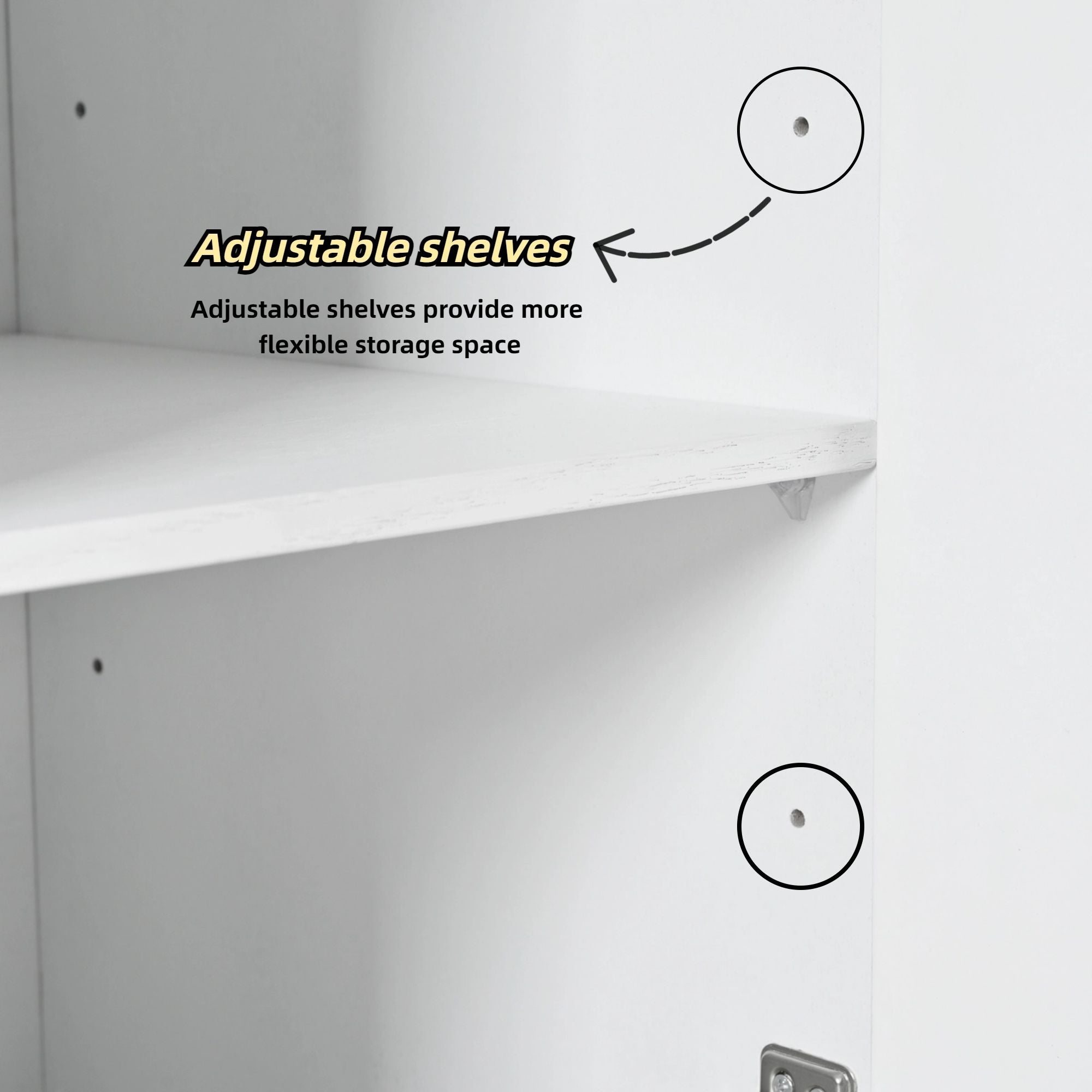 Modern Sideboard Buffet Cabinet With Handleless Press To Open Design With 4 Doors