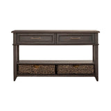 Liberty Furniture Mill Creek - 2 Drawer Sofa Table - Dark Brown | Meri Furniture