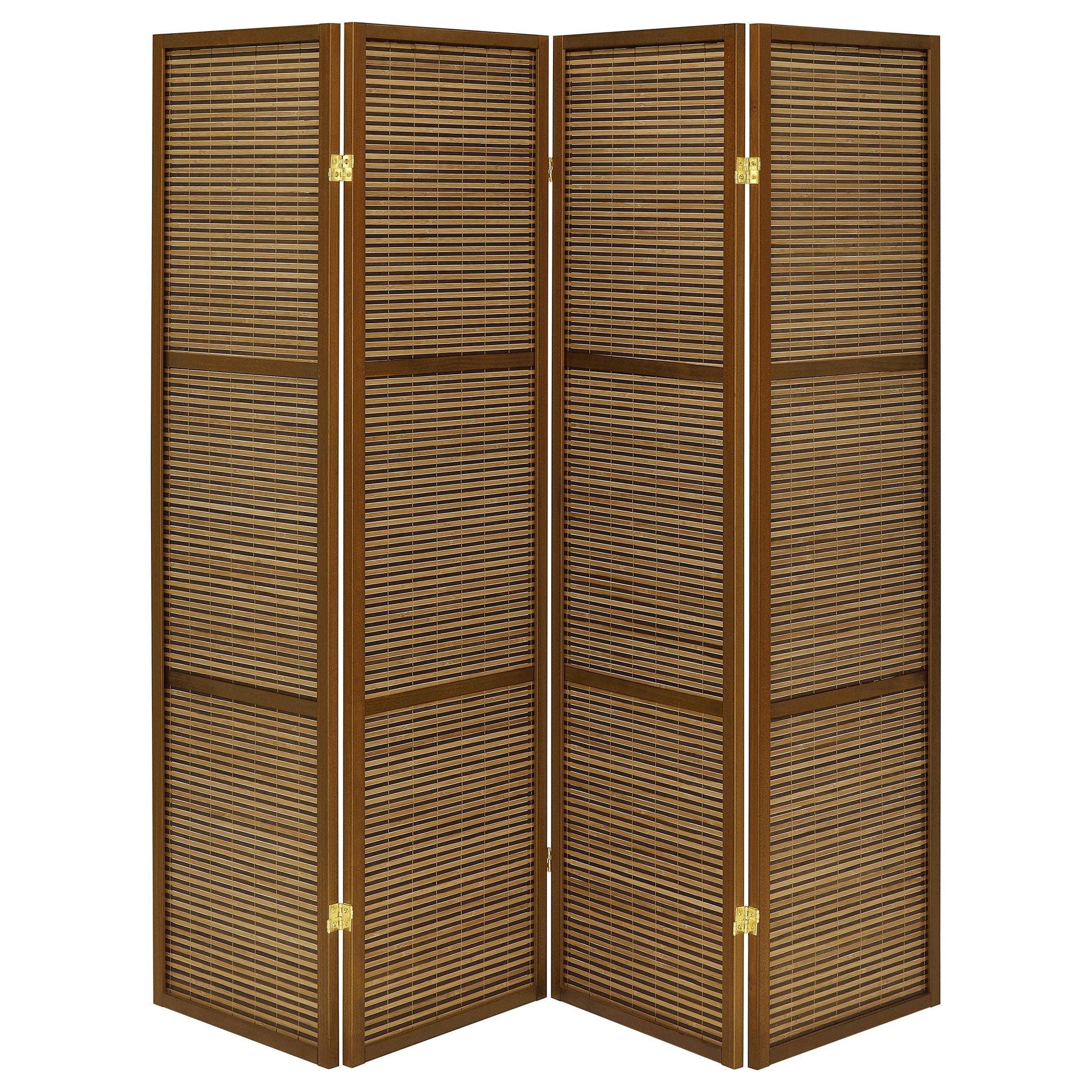 Kenabi - 4 Panel Room Divider Folding Screen - Walnut
