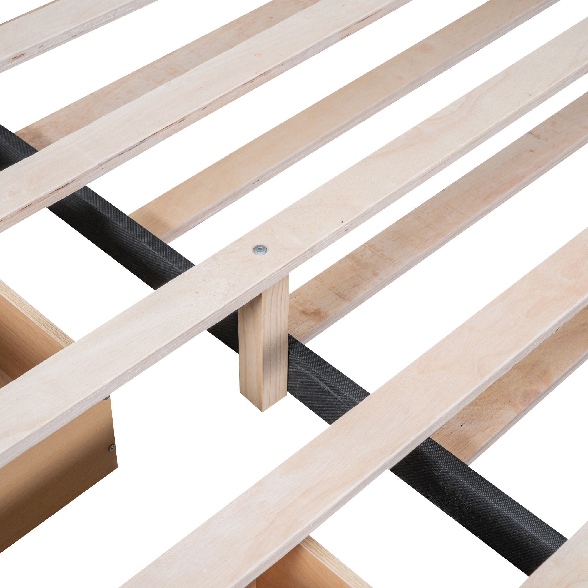 Upholstered Platform Bed With Trundle & Drawers