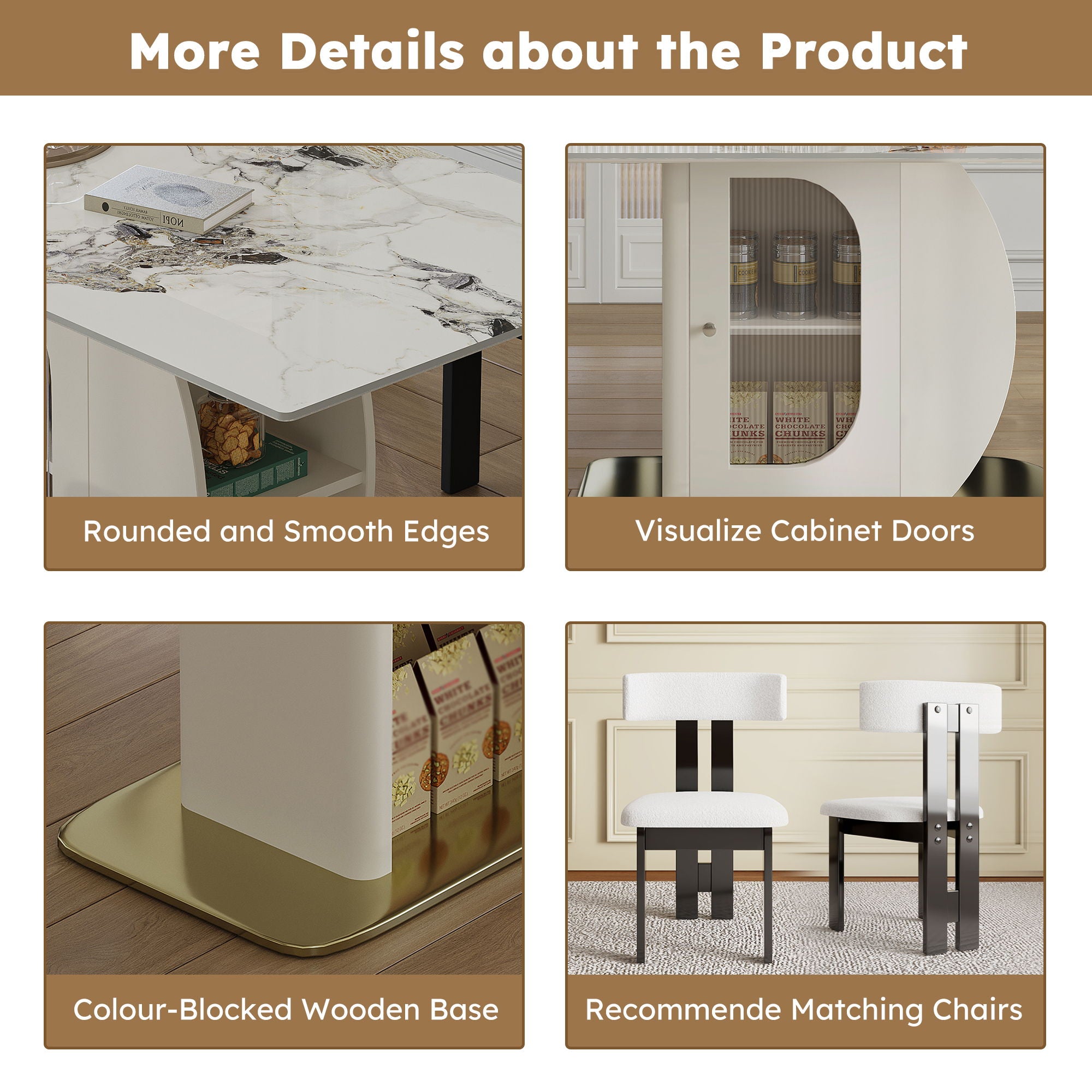 Modern Dining Table Set With Storage, Includes Chairs