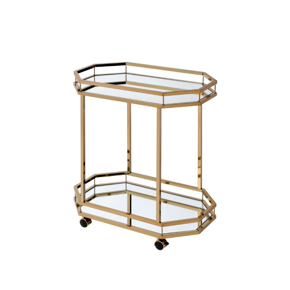 ACME Lacole - Serving Cart - Champagne & Mirror | Meri Furniture