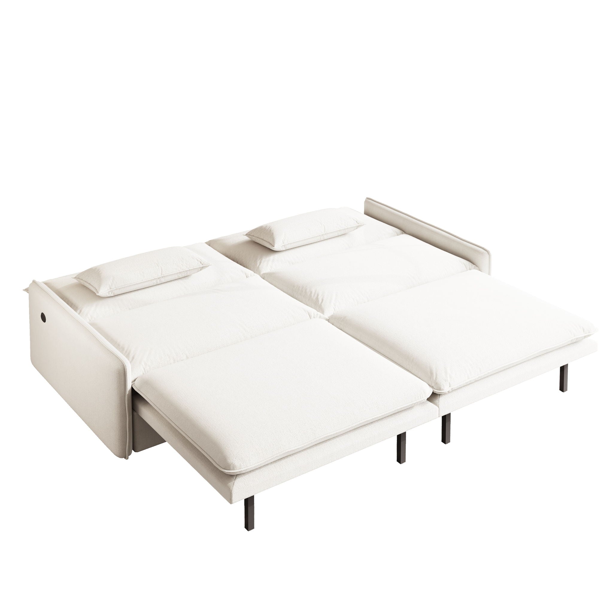 4 Seat Convertible Sleeper Sofa Bed, Modern With Storage