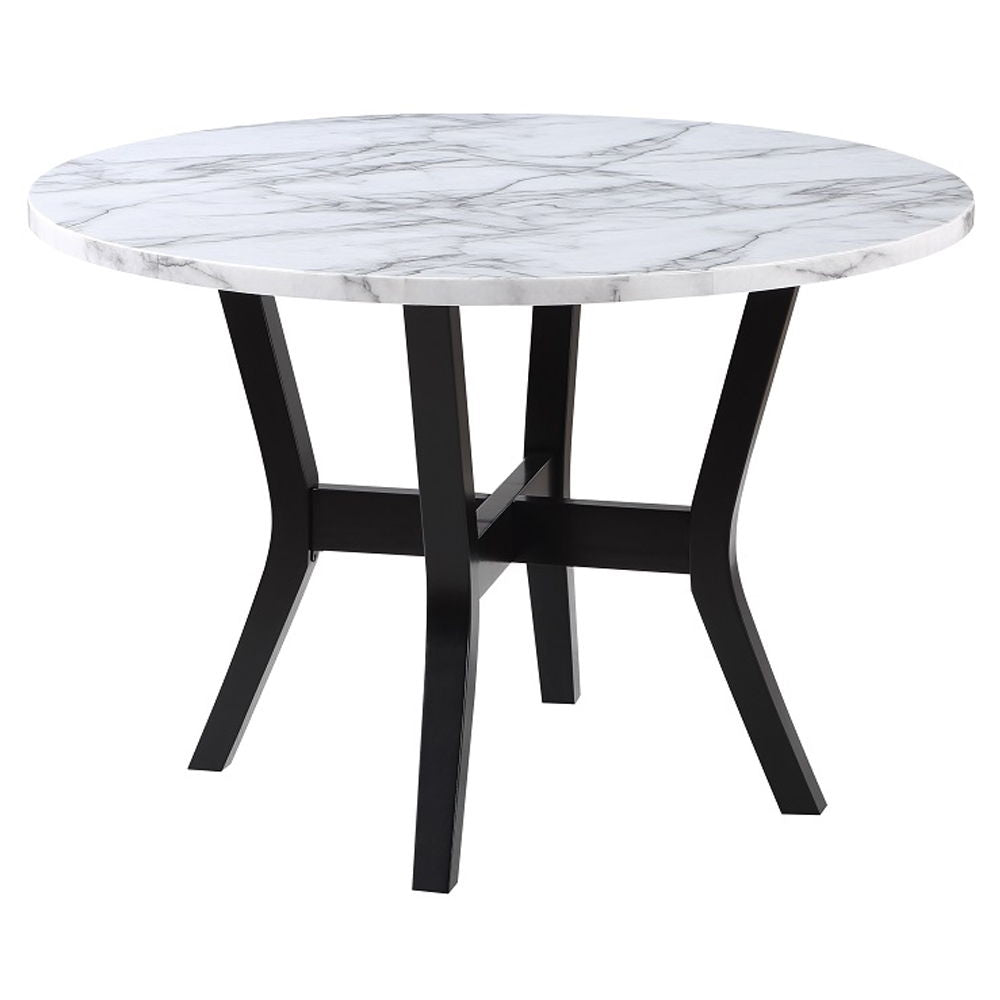 Kusa - 5 Piece Dining Set With Engineered Stone Top - Engineered Stone Top & Black