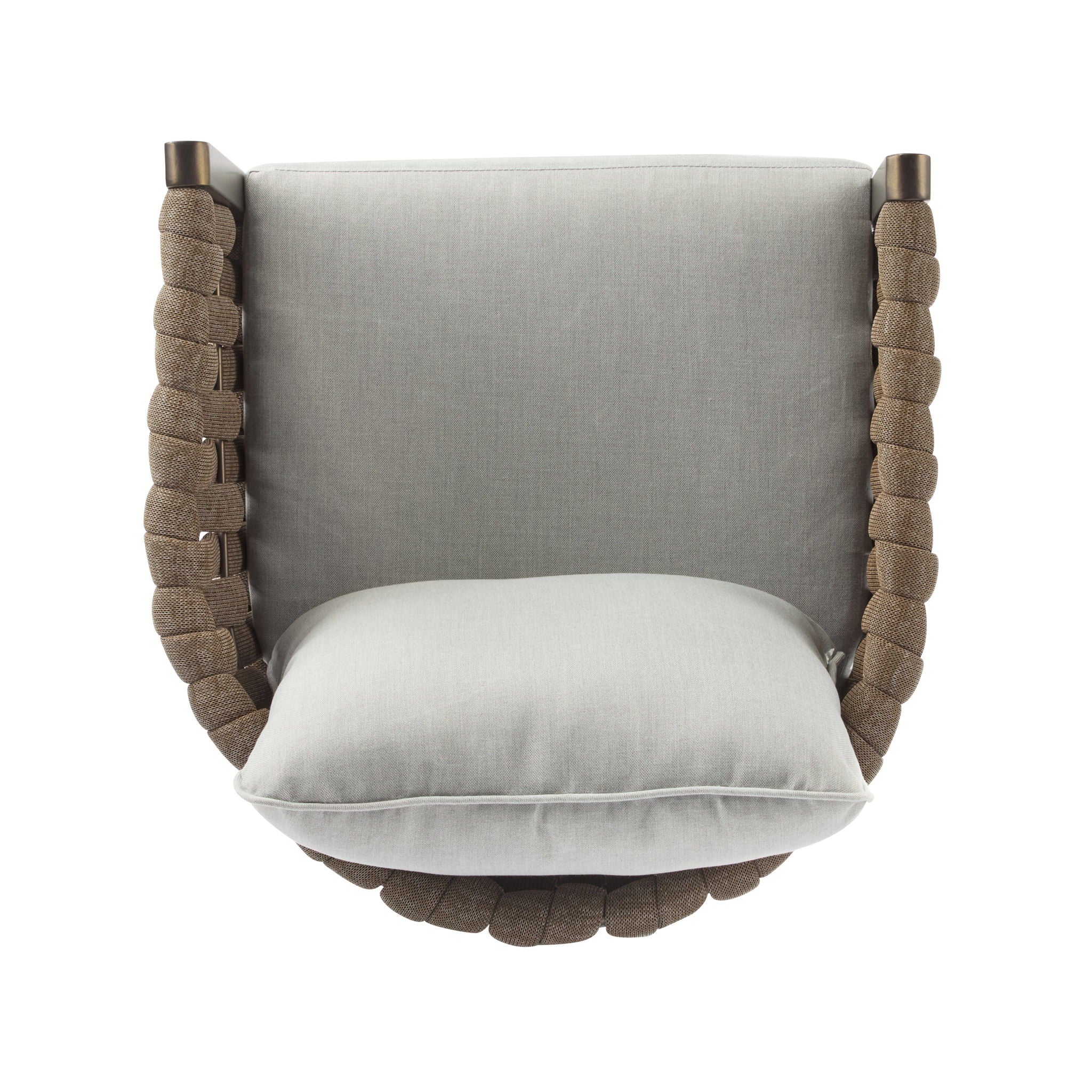 2 Pieces Outdoor Metal Patio Club Chair, Patio Furniture Arm Chair With Cushion, Modern Outdoor Furniture Deep Seating For Porch, Garden, Backyard, Balcony - Brown / Light Gray