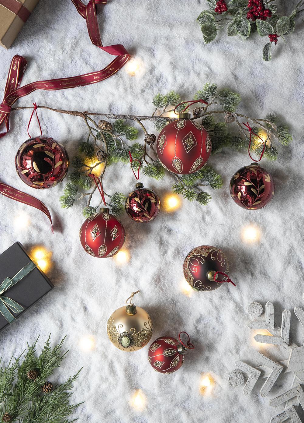 Christmas Ball Glass Decorative Hanging Ball Christmas Tree Ornaments, For Holiday Party Decorations