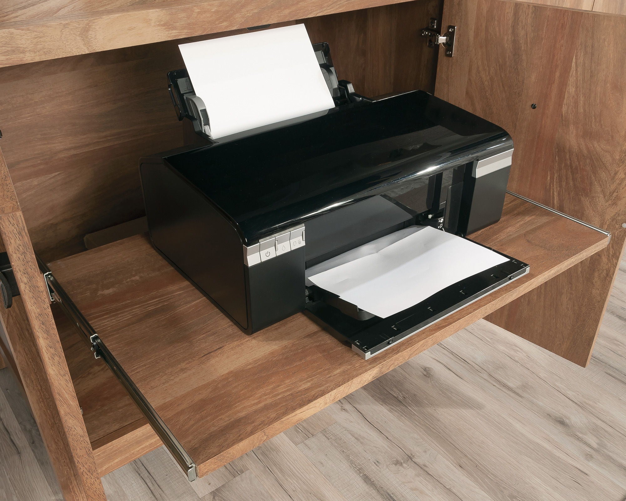 Office Credenza with Doors in Sindoori Mango