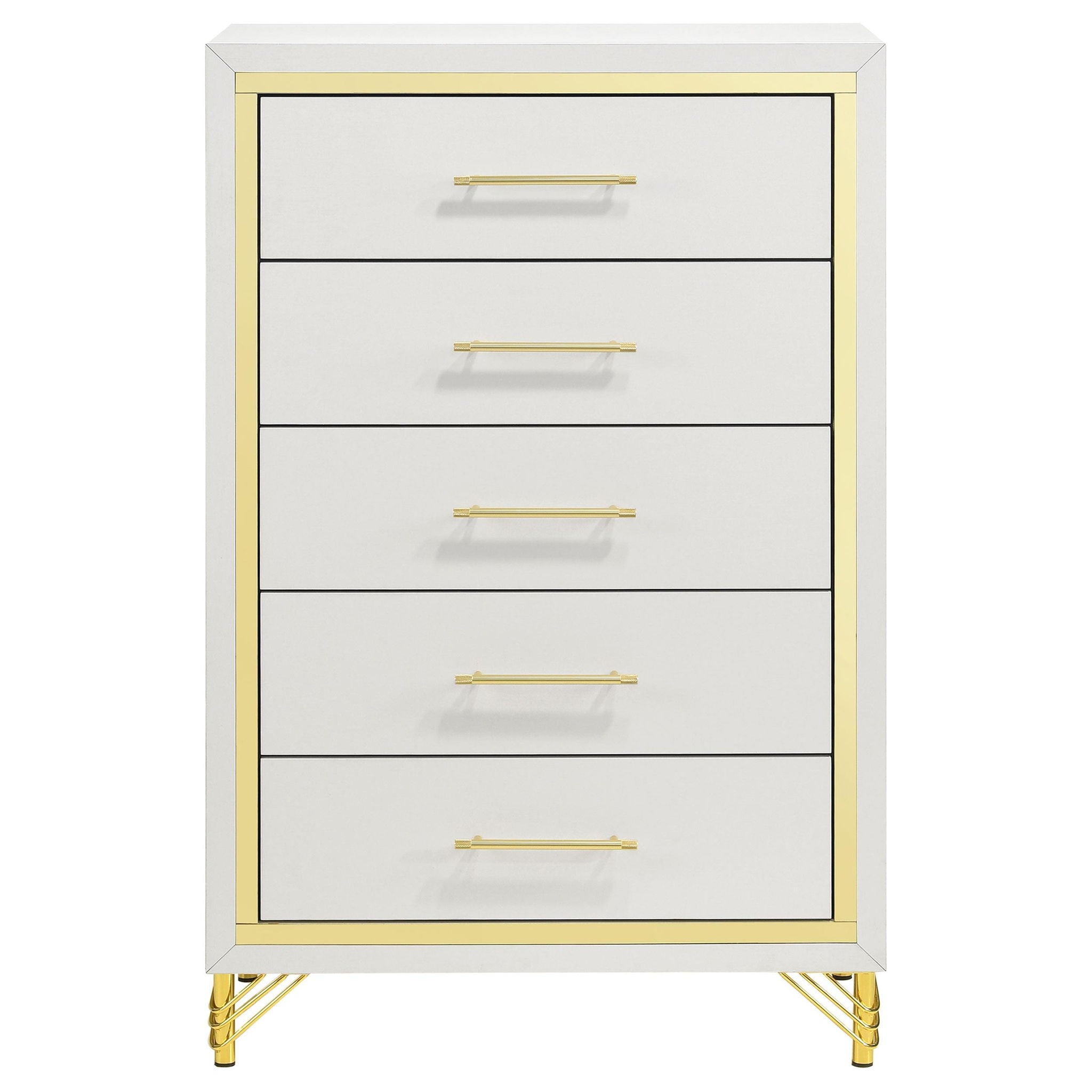 Lucia 5-drawer Bedroom Chest of Drawers White