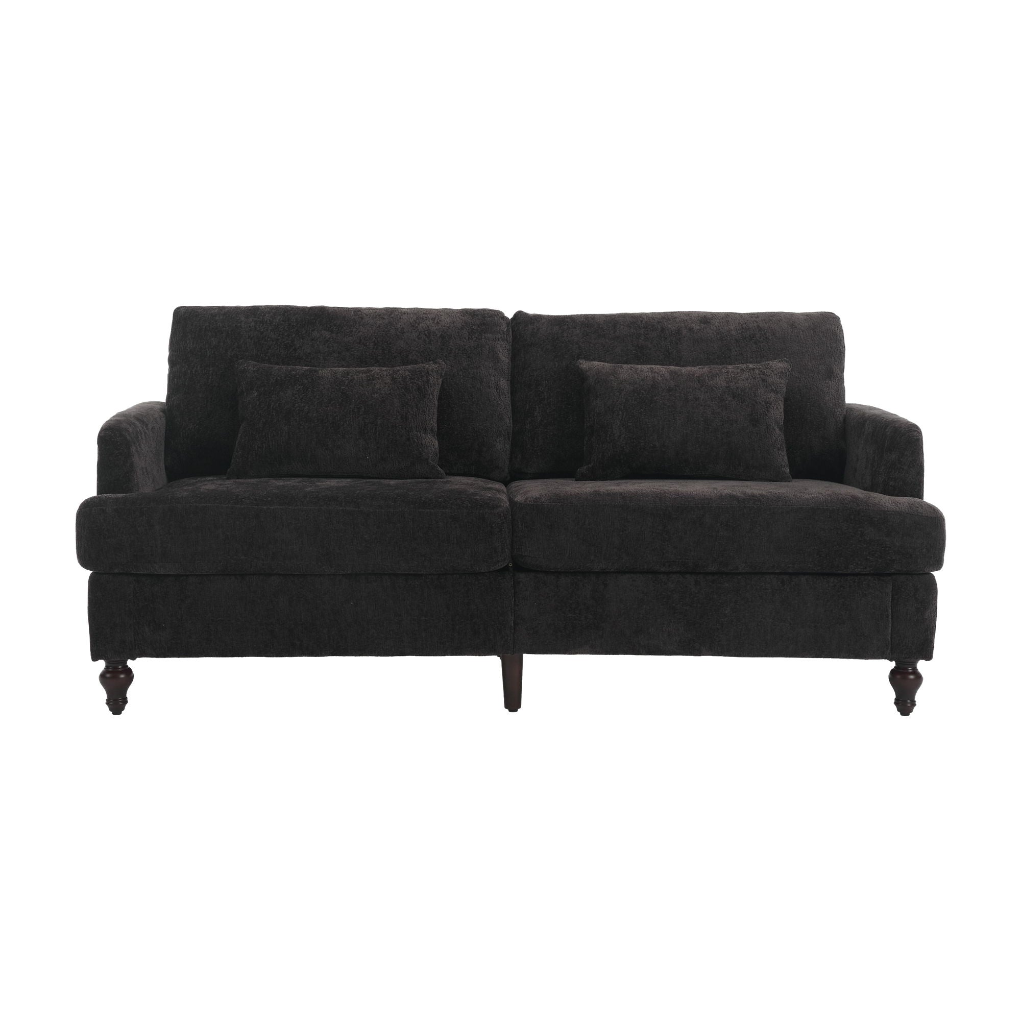 Mid Century Modern Fabric Loveseat Sofa, 2 Seat Upholstered Couch
