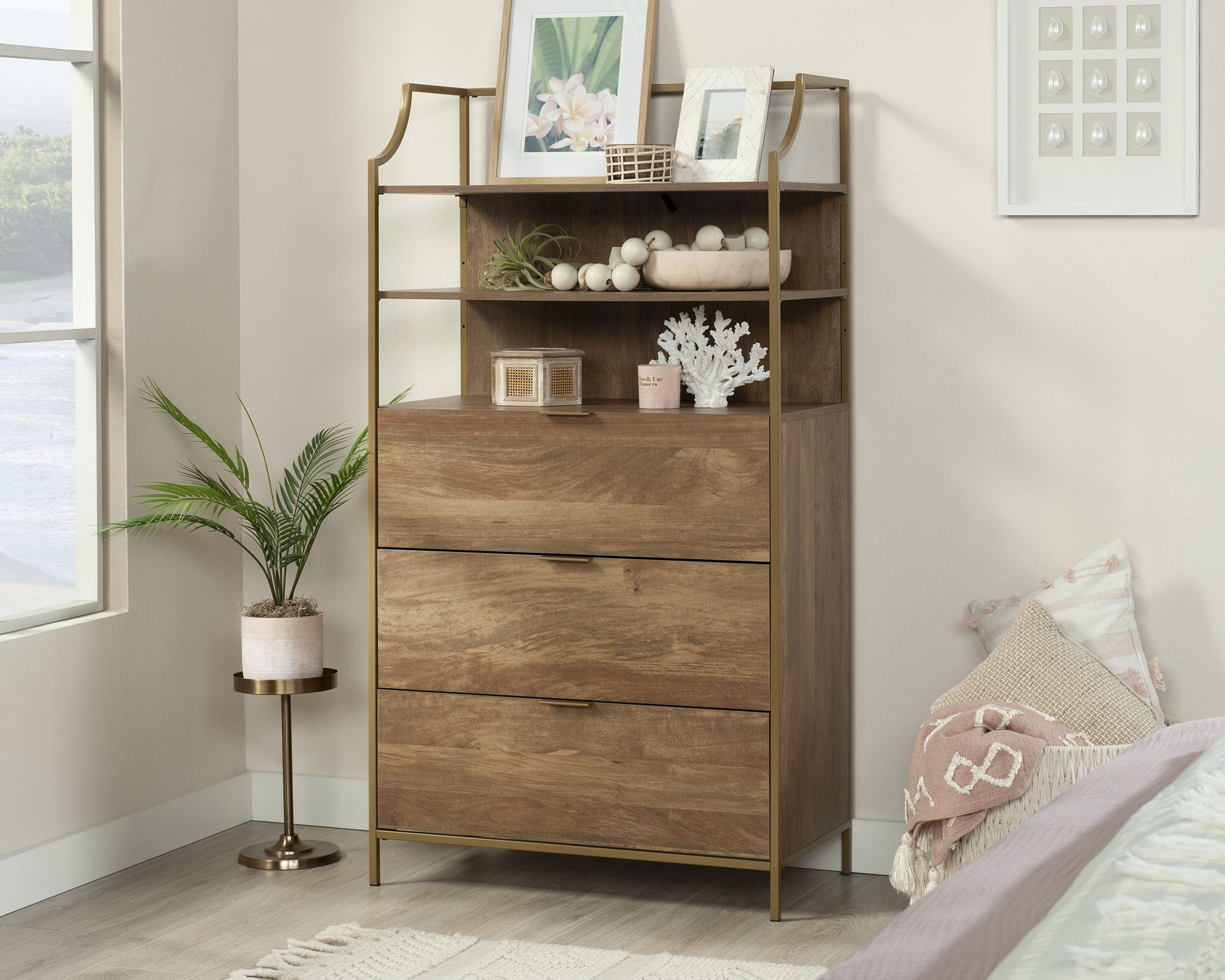 Bedroom Chest of Drawers with Shelves