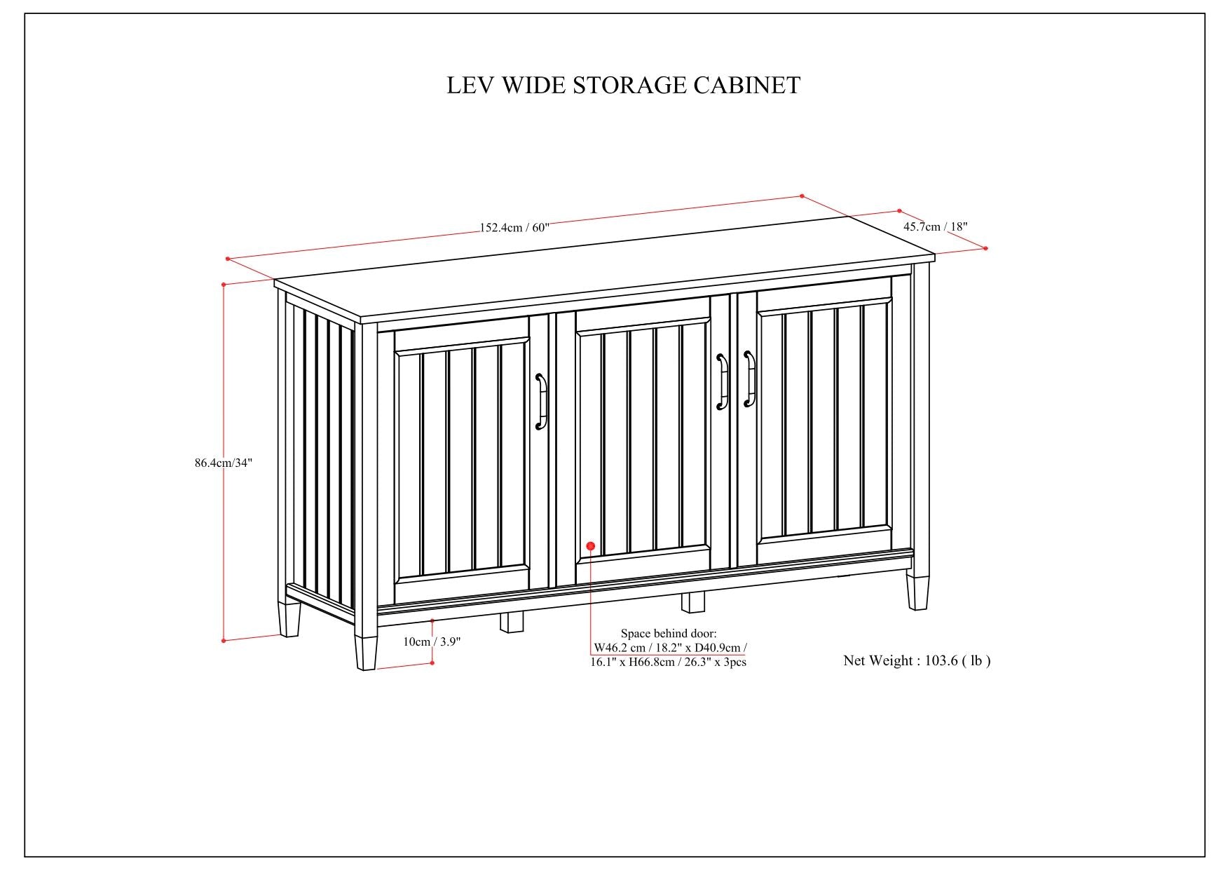 Lev - Wide Storage Cabinet - Smoky Brown
