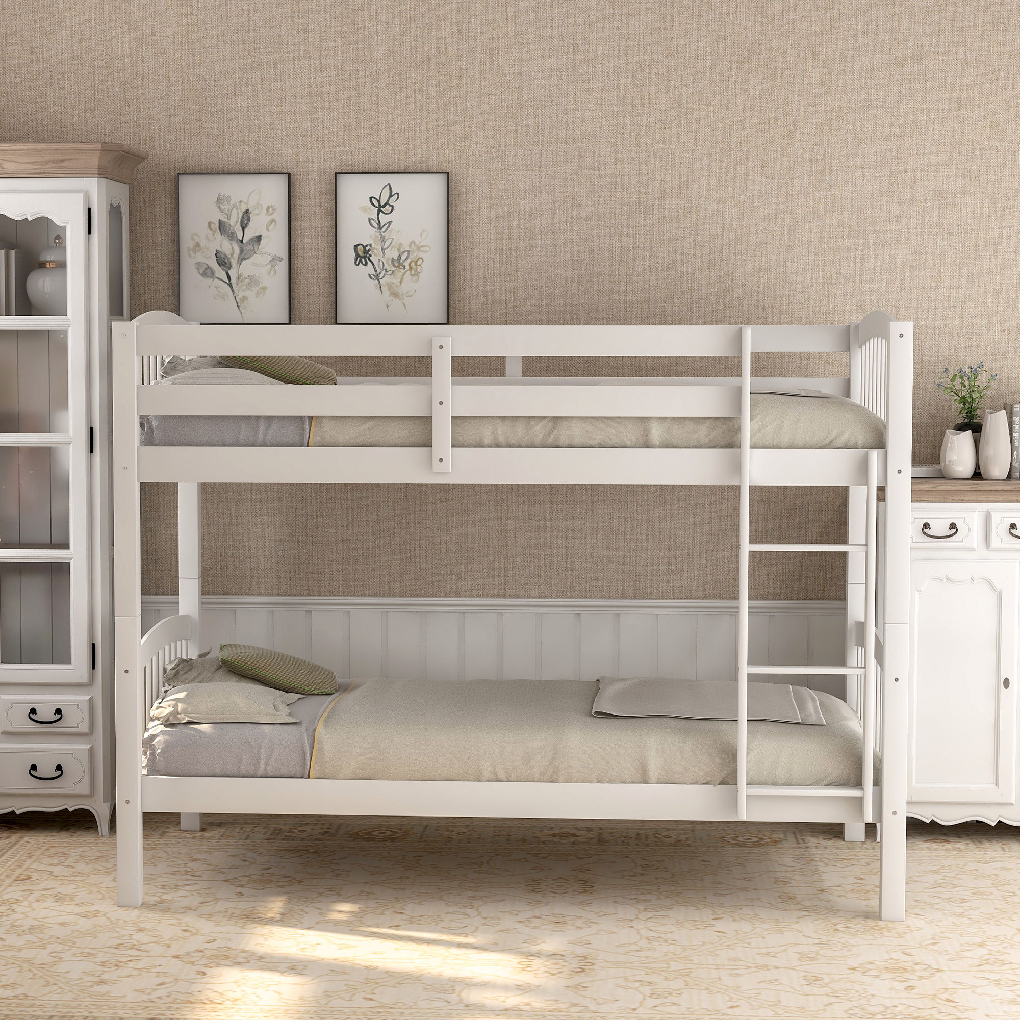 Solid Construction Bunk Bed With Ladder
