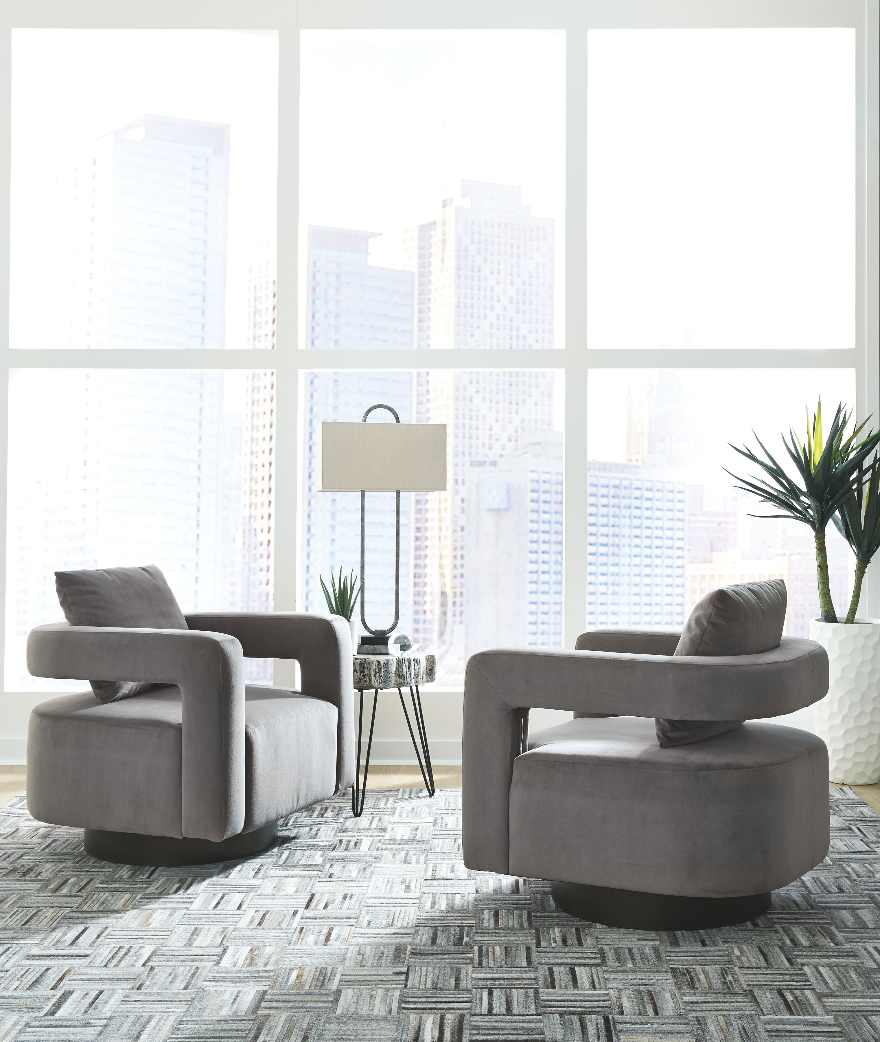 Ashley Furniture Alcoma - Otter - Swivel Accent Chair | Meri Furniture