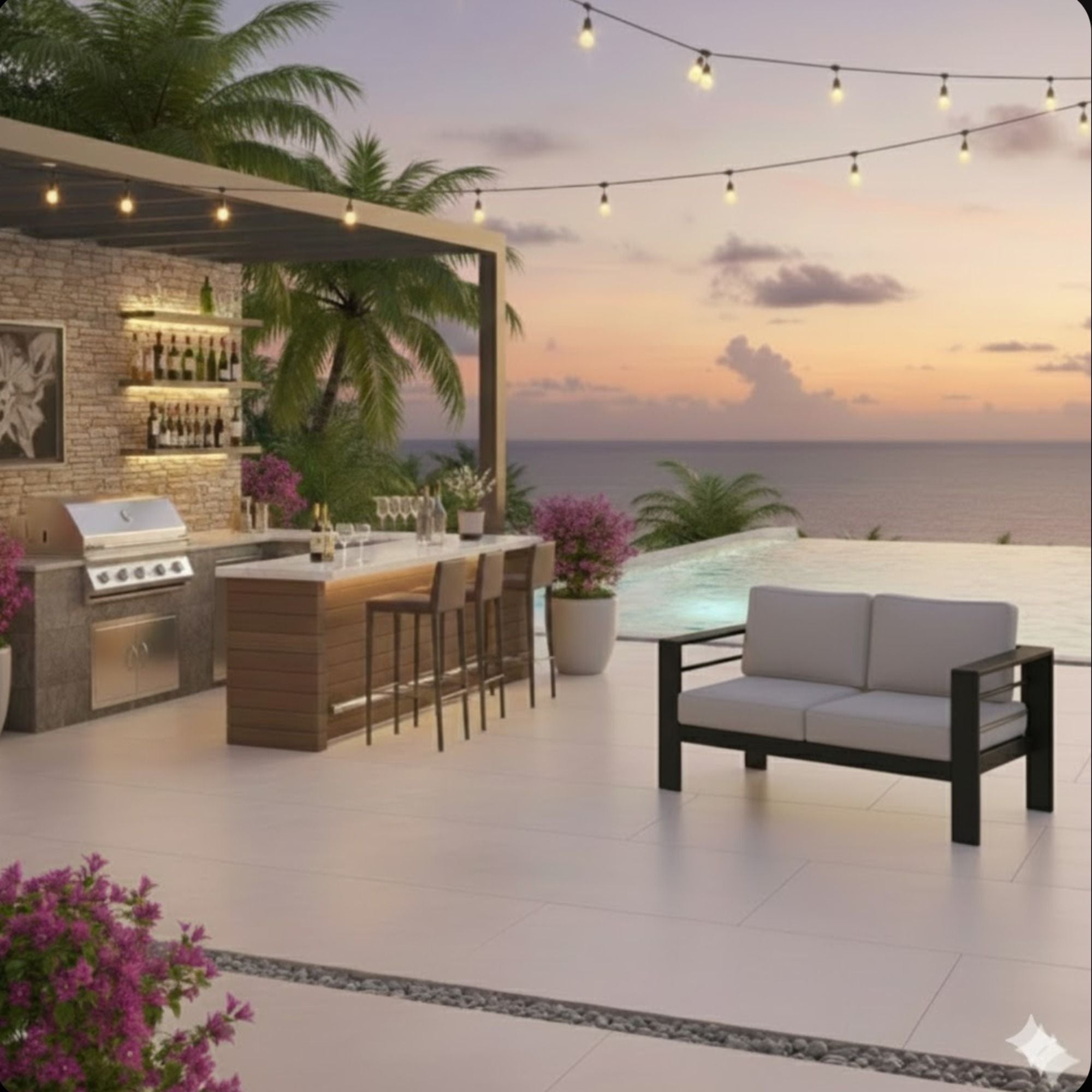 All-Weather Patio Loveseat With Thick Cushions