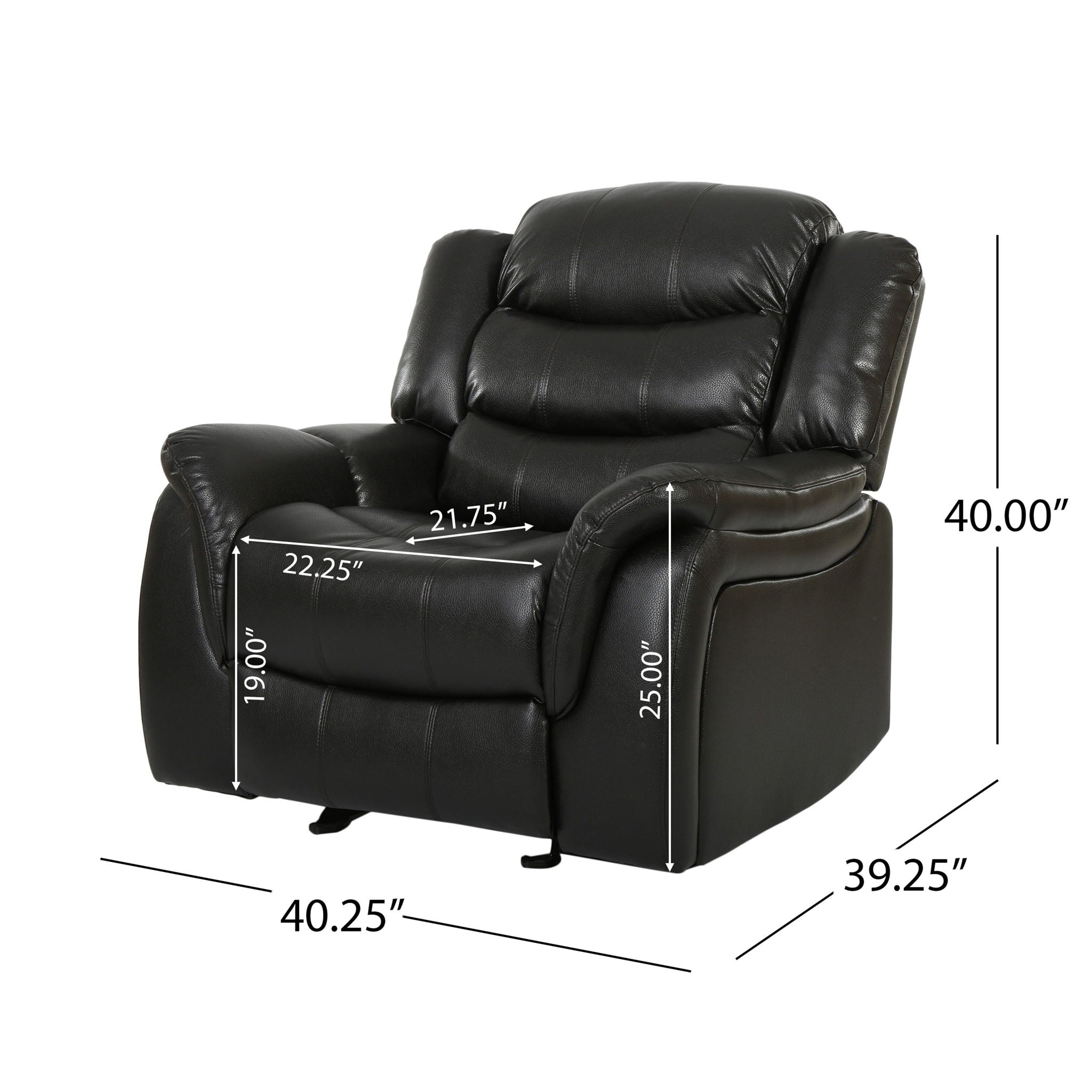 Classic Design Recliner, Upholstery Recliner, Glider Recliner - Black Berry