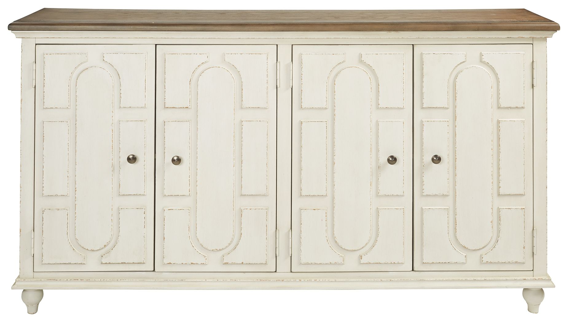 Ashley Furniture Roranville - Antique White - Accent Cabinet | Meri Furniture