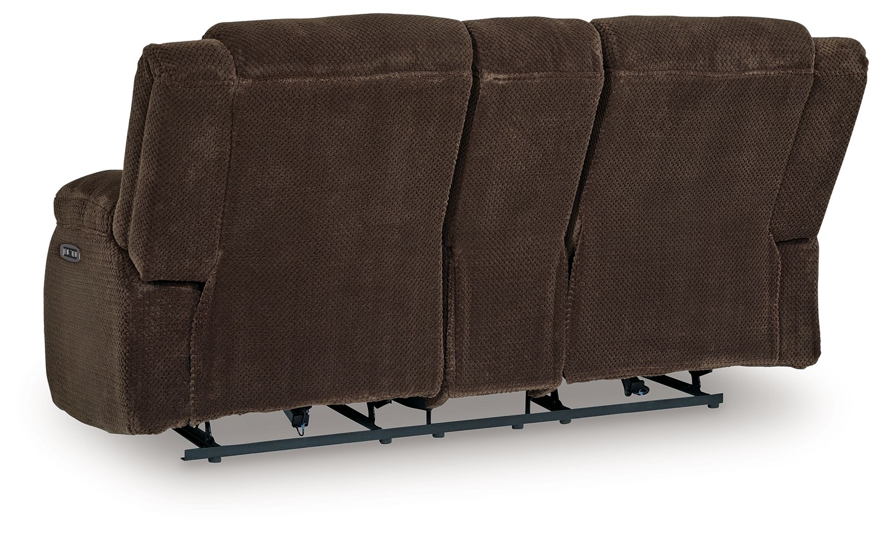 Free Wake - Double Relcining Power Loveseat With Console - Chocolate