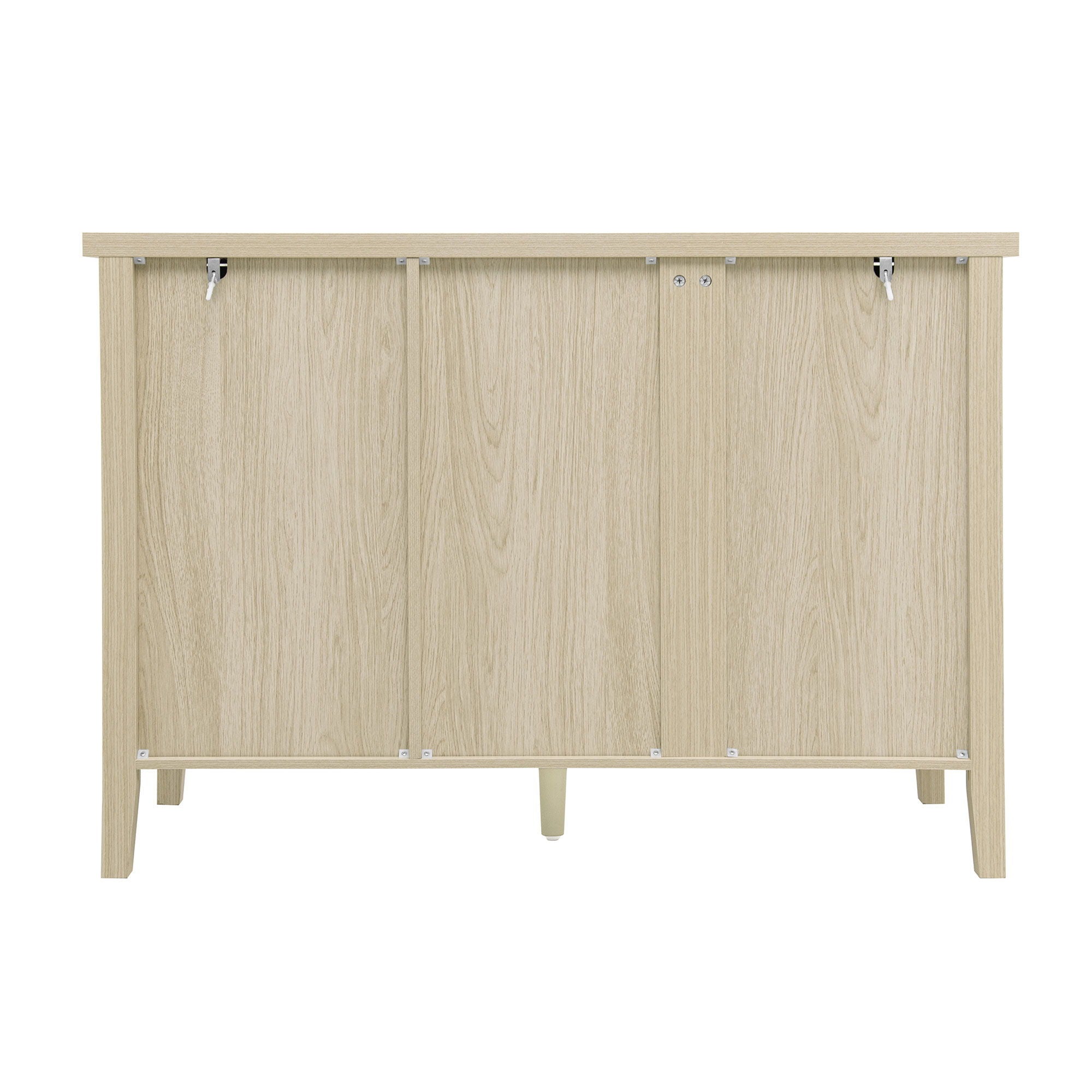 Modern 2 Door 3 Drawer Storage Cabinet, Buffet Cabinet With 2 Embossed Door For Living Room, Kitchen, Entryway - Natural