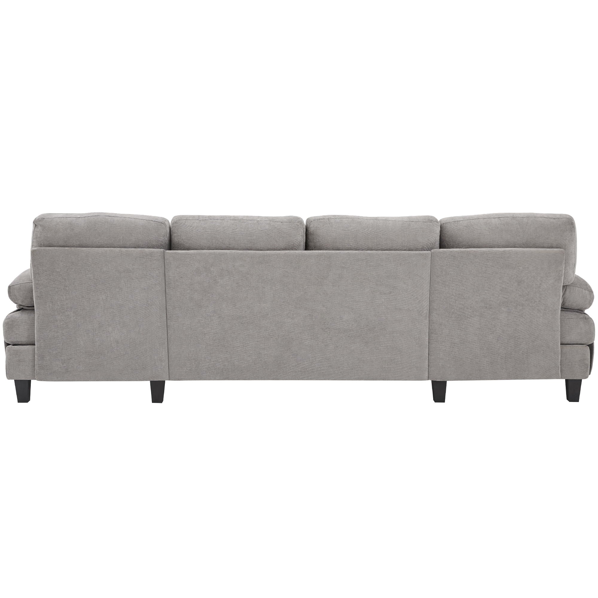 U-Shaped Sectional Sofa 103.5" Black Chenille Fabric Couch With Dual Chaise Lounges, Storage Pockets, Armrest Pillows