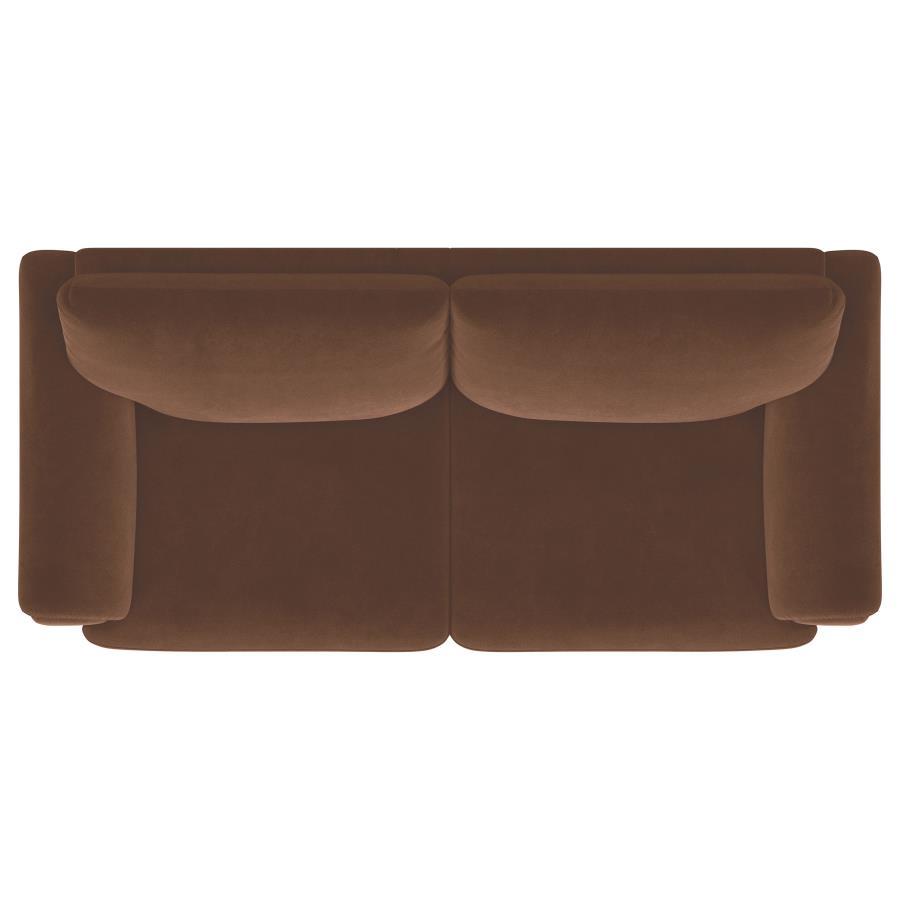 Selma - Velvet Upholstered Crescent Arm Sofa - Rust
