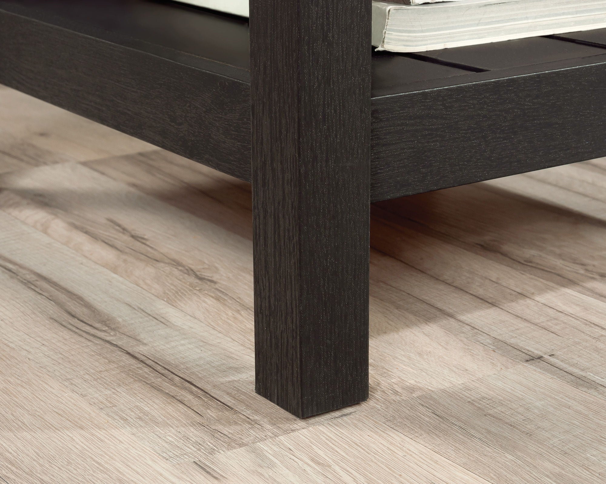 L-Shaped Desk with Drawers in Raven Oak