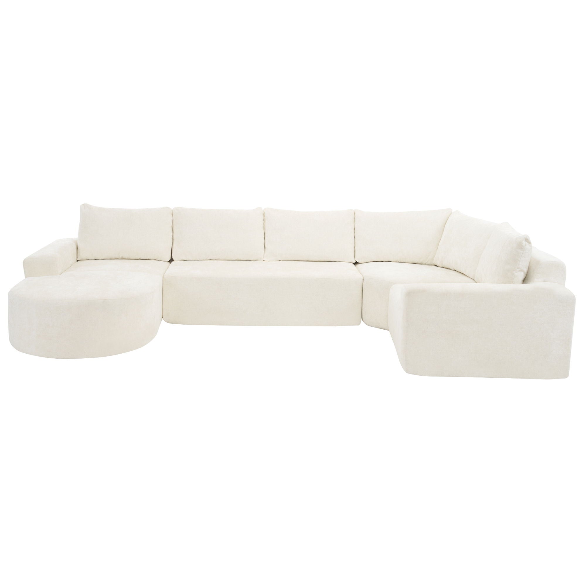 U-Shaped Oversized Modular Cloud Sectional Sofa With Deep Seat For Living Room