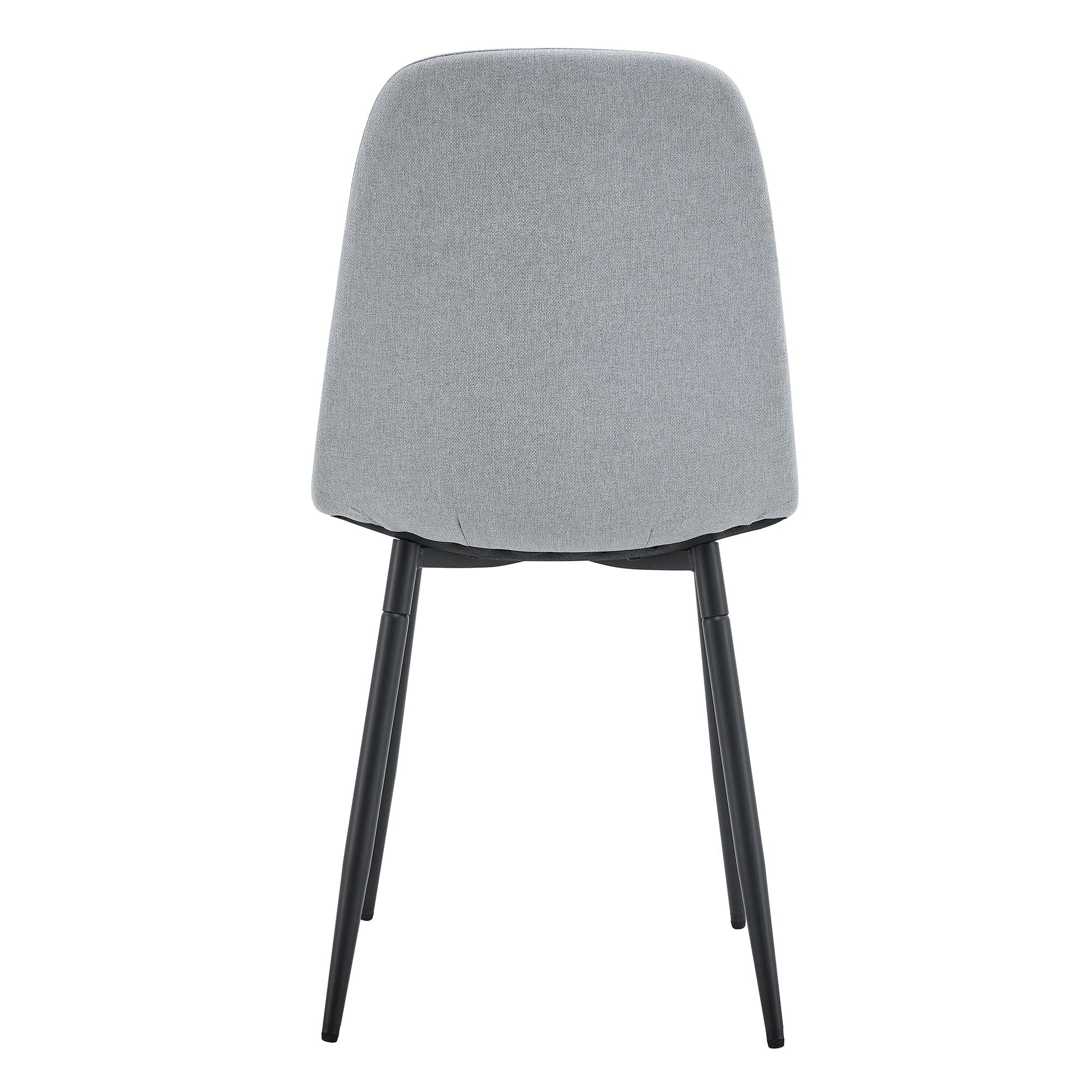 Modern Medieval Style Cushioned Side Chairs Set With Black Metal Legs For Kitchens