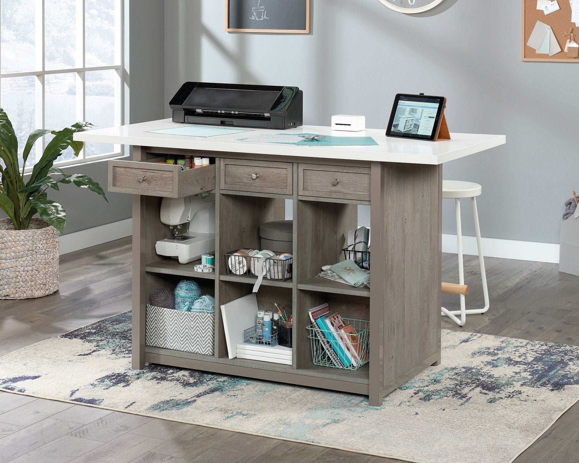 Durable Craft Work Table with Storage