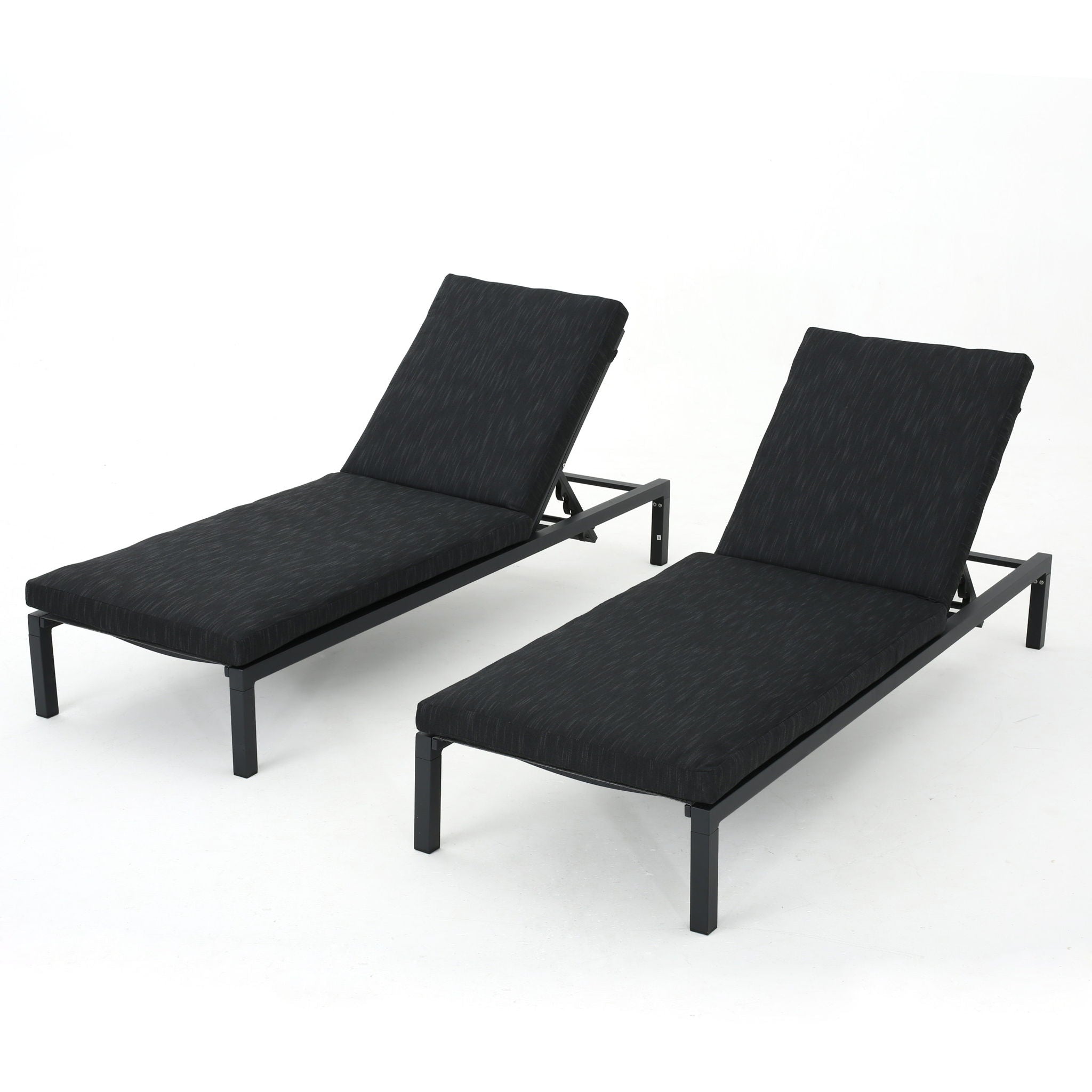 Modern Chaise Lounge With Wate Resistant Fabric Cushions