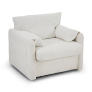 Swivel Modern Swivel Accent Chair Single Seater 360° Rotating For Living Room, Bedroom - Ivory White