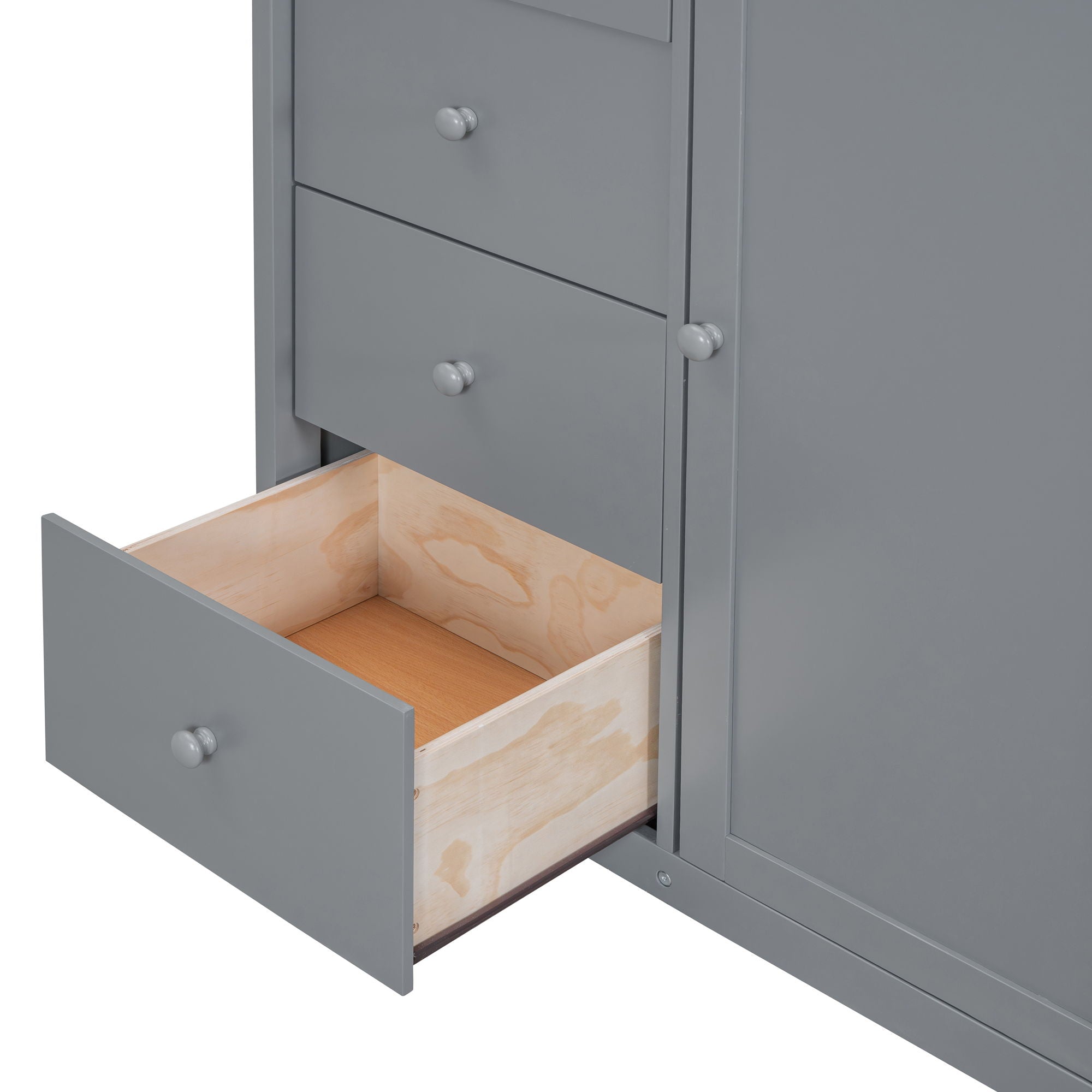 Loft Bed With Built In Wardrobes, Cabinets And Drawers