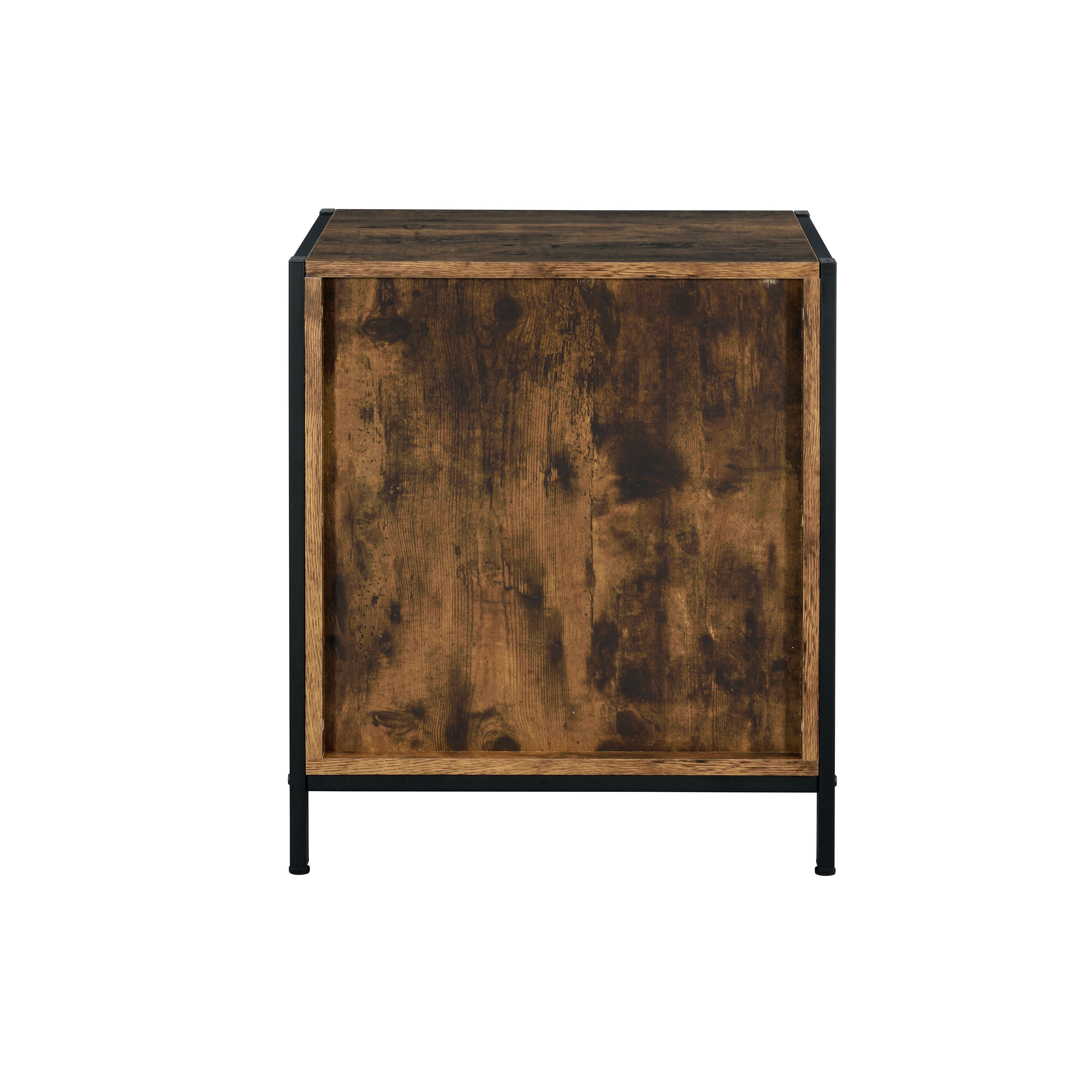 ACME Juvanth - Nightstand - Rustic Oak & Black Finish | Meri Furniture