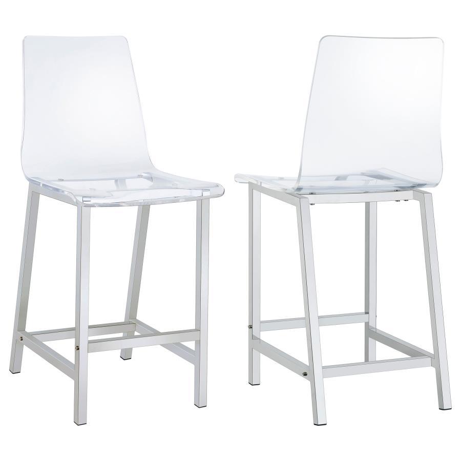 Coaster Fine Furniture Juelia - Chrome Stools (Set of 2) | Meri Furniture