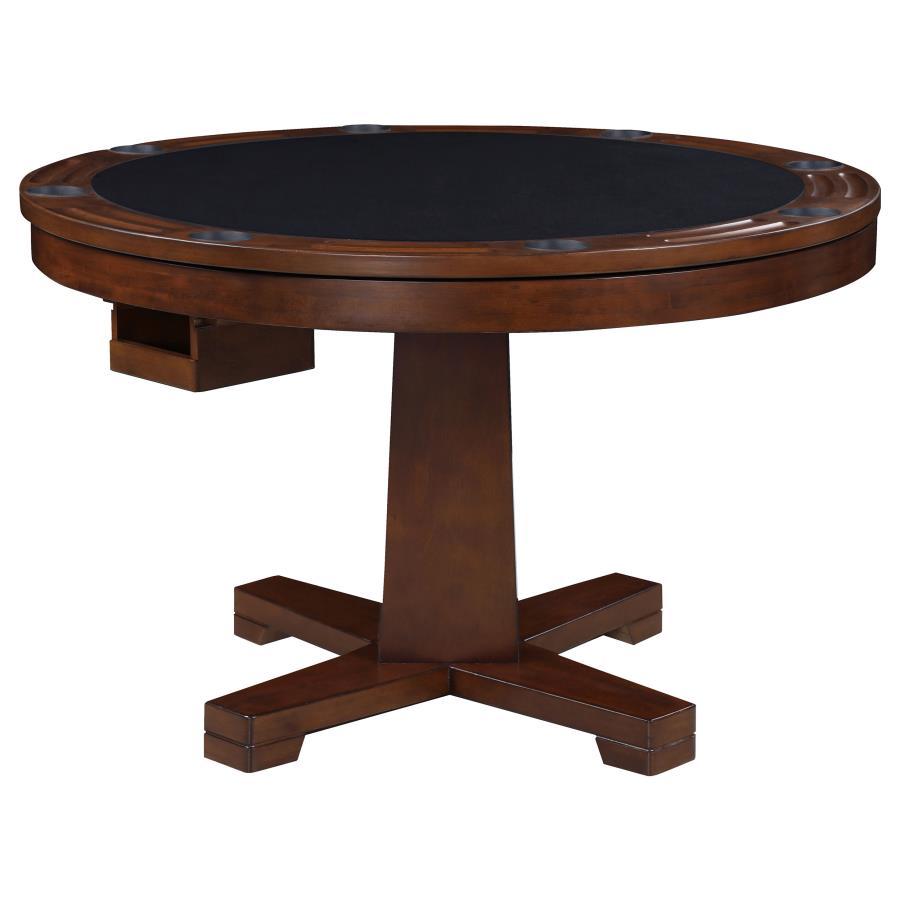 Coaster Fine Furniture Marietta - Round Dining And Billiard Poker Game Table - Tobacco | Meri Furniture