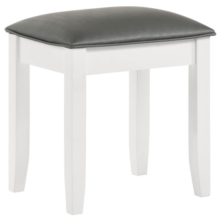Coaster Fine Furniture Barzini - Upholstered Vanity Stool - Metallic Aand White | Meri Furniture