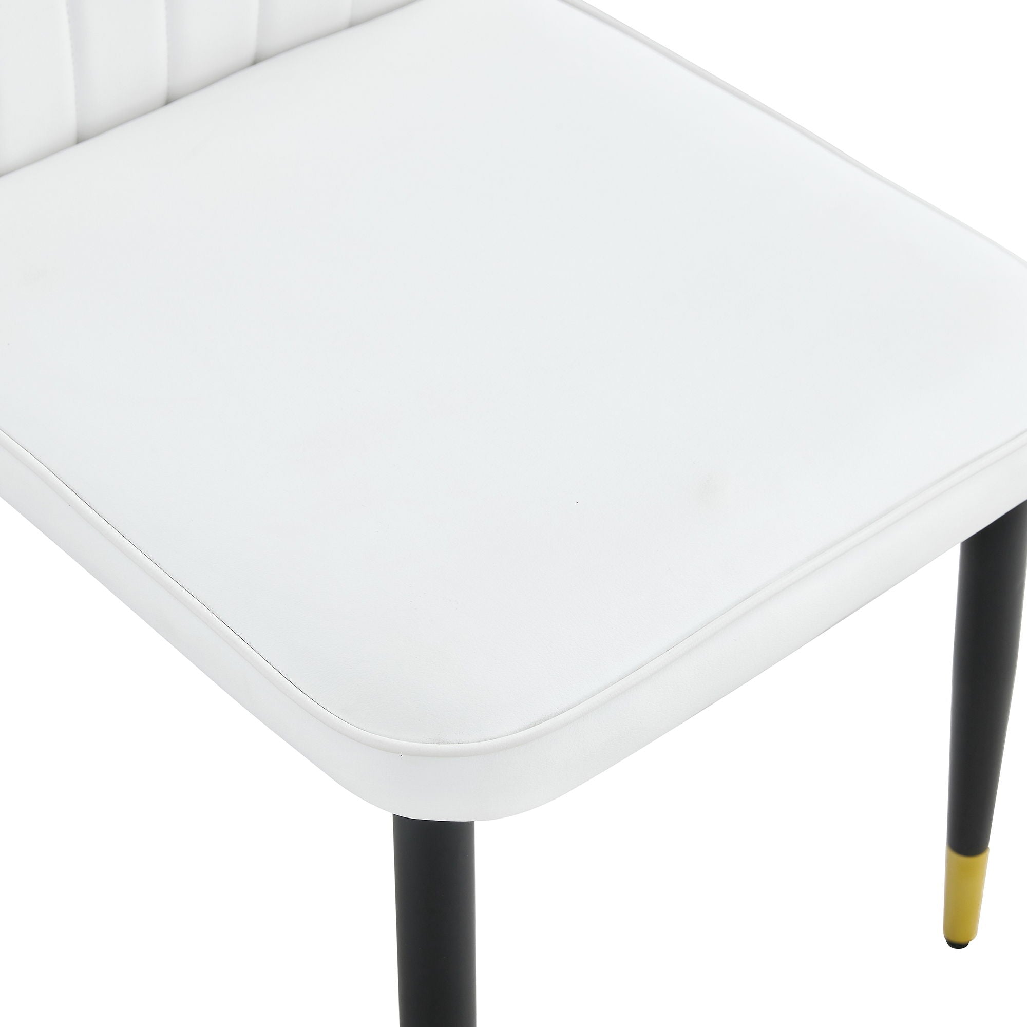 4 Modern Dining Chairs With Stylish Patterned Backrest And Metal Legs