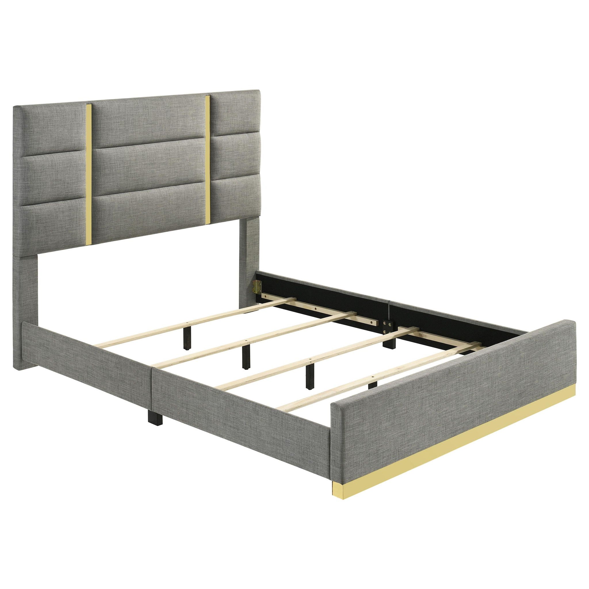 Ines 4-piece Queen Bedroom Set Grey and White High Gloss