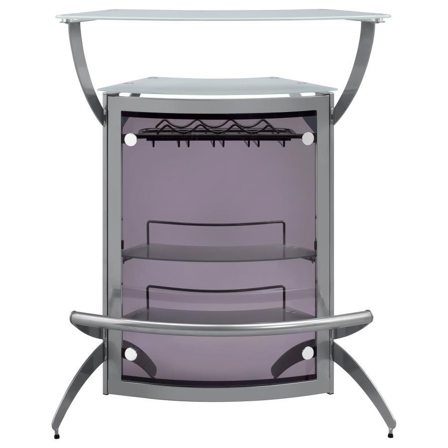 Coaster Fine Furniture Dallas - 2-Shelf Curved Freestanding Home Bar Cabinet | Meri Furniture