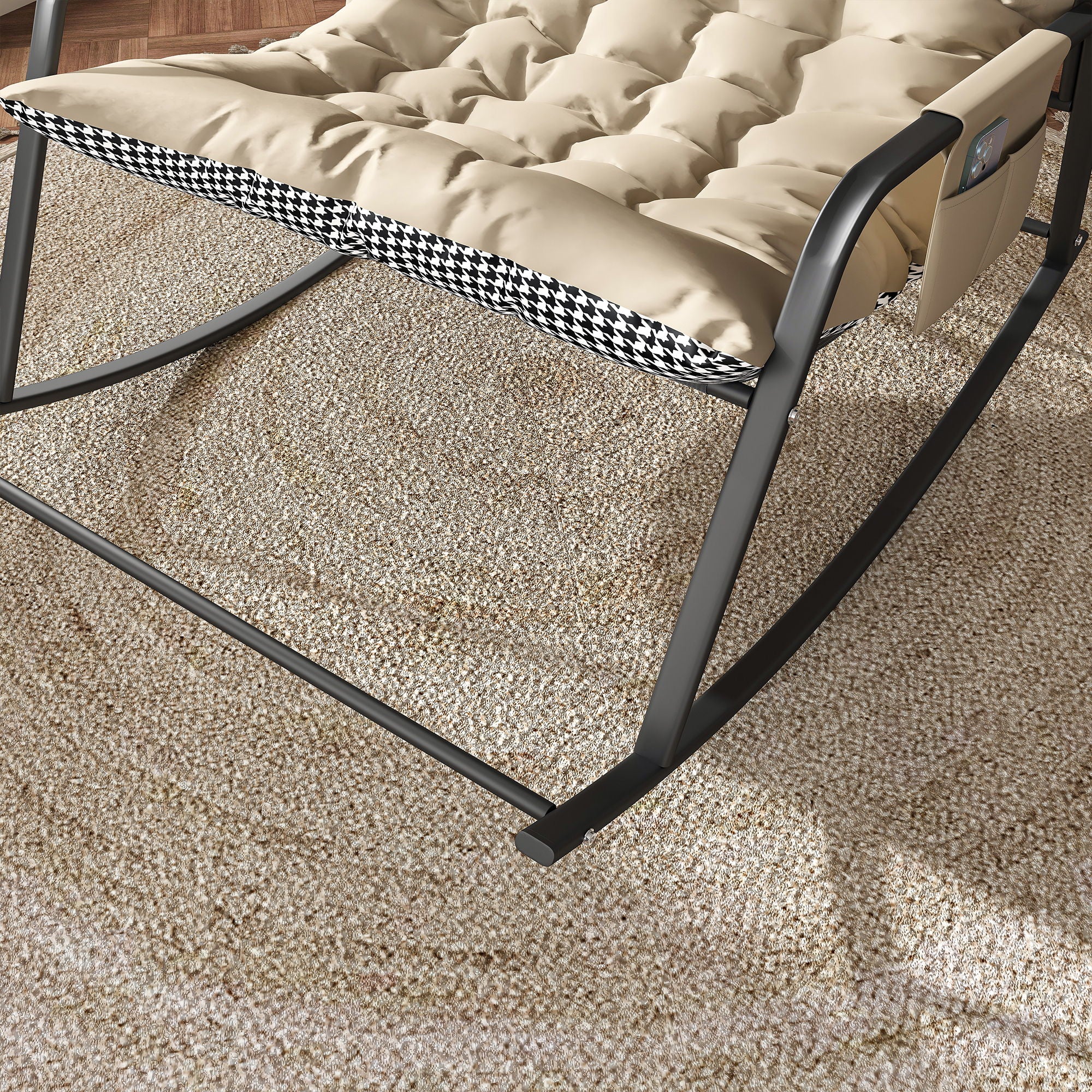 Rocking Chair With Storage, Cushions & Armrests