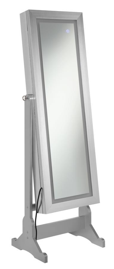Coaster Fine Furniture Moore - Cheval Mirror With Jewelry Storage - Silver | Meri Furniture