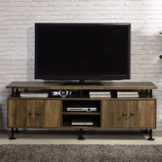 Ensata II - TV Stand - Rustic Oak & Black