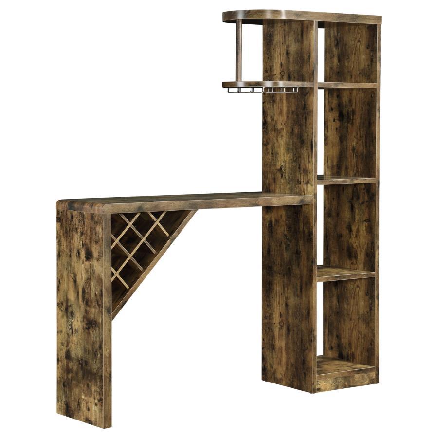 Coaster Fine Furniture Belvedere - 5-Shelf Home Bar Table Wine Storage - Rustic Nutmeg | Meri Furniture