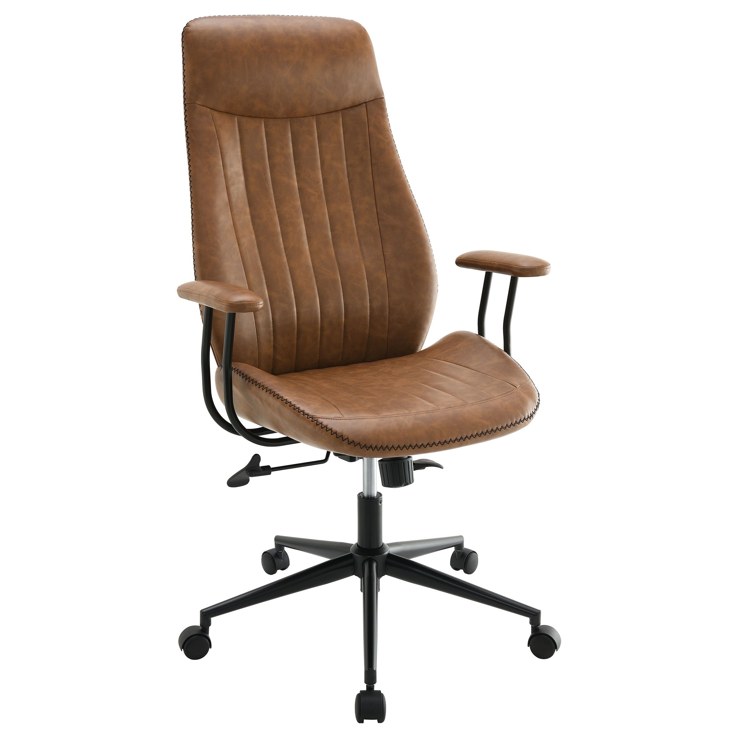 Coaster Fine Furniture Ranger - Upholstered Adjustable Home Office Desk Chair - Brown | Meri Furniture