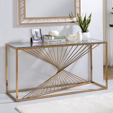 Furniture of America Sherbrooke - Sofa Table - Gold | Meri Furniture